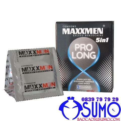 Bao cao su Maxxmen 5in1 Pro long gân gai nham keo dai chinh hang hop 3 chiec