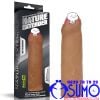 Bao đôn dên silicone cao cấp Lovetoy không tuột quy đầu dài thêm 38mm màu da nâu sậm