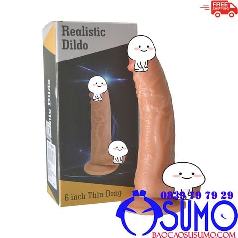 Duong vat gia khong rung de hit mau da Realistic Dildo 6 inch chinh hang