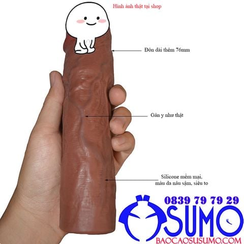 Bao don silicone Pretty Love Derek sieu to mau da nau dai them 76mm chinh hang cho nam 