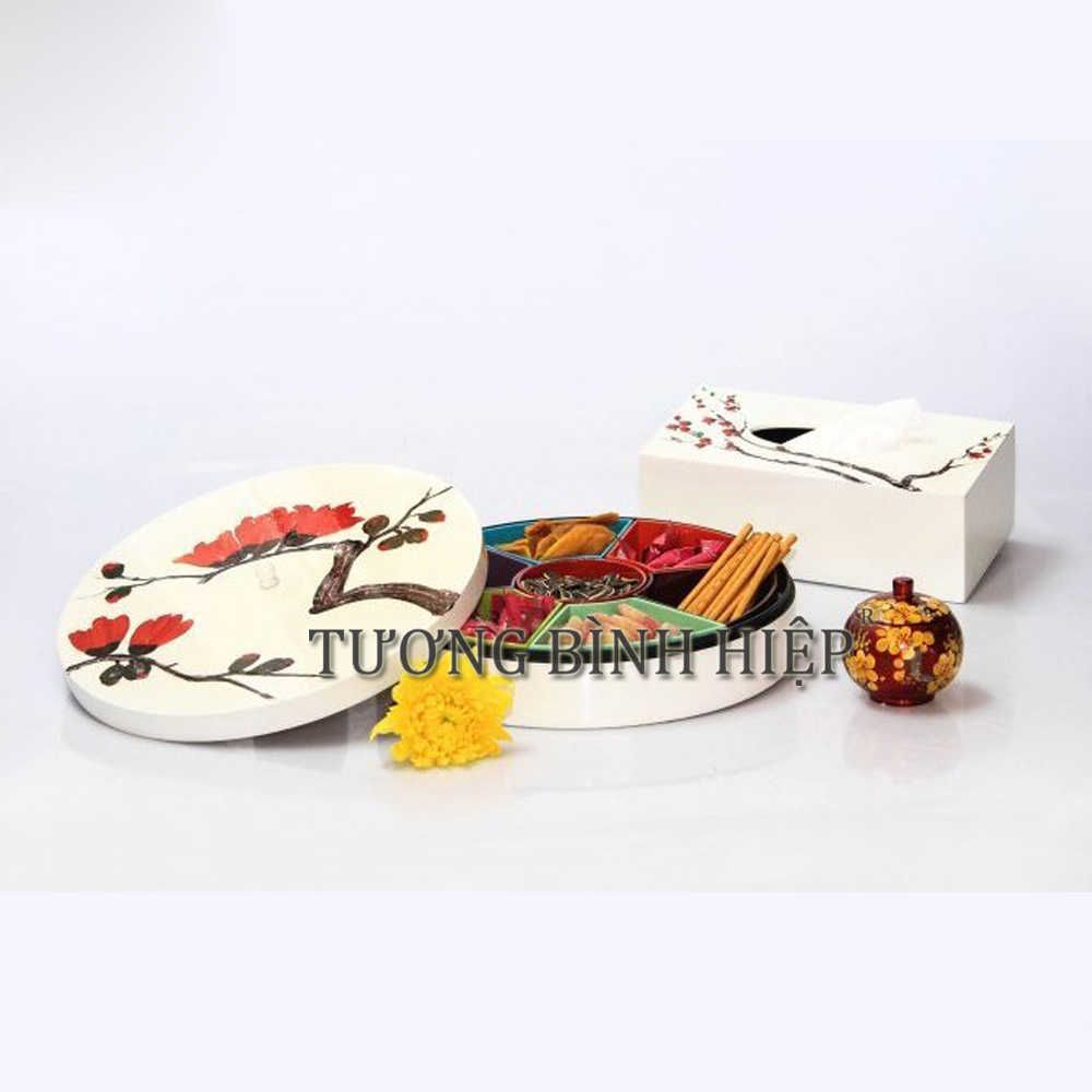 bộ khay mứt sơn mài STR802