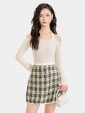  Váy mini tweed form A phối viền 