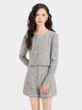  Quần short vải tweed 2 túi trước 