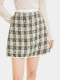  Váy mini tweed form A phối viền 
