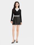  Váy mini tweed form A phối viền 