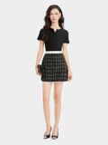  Váy mini tweed form A phối viền 