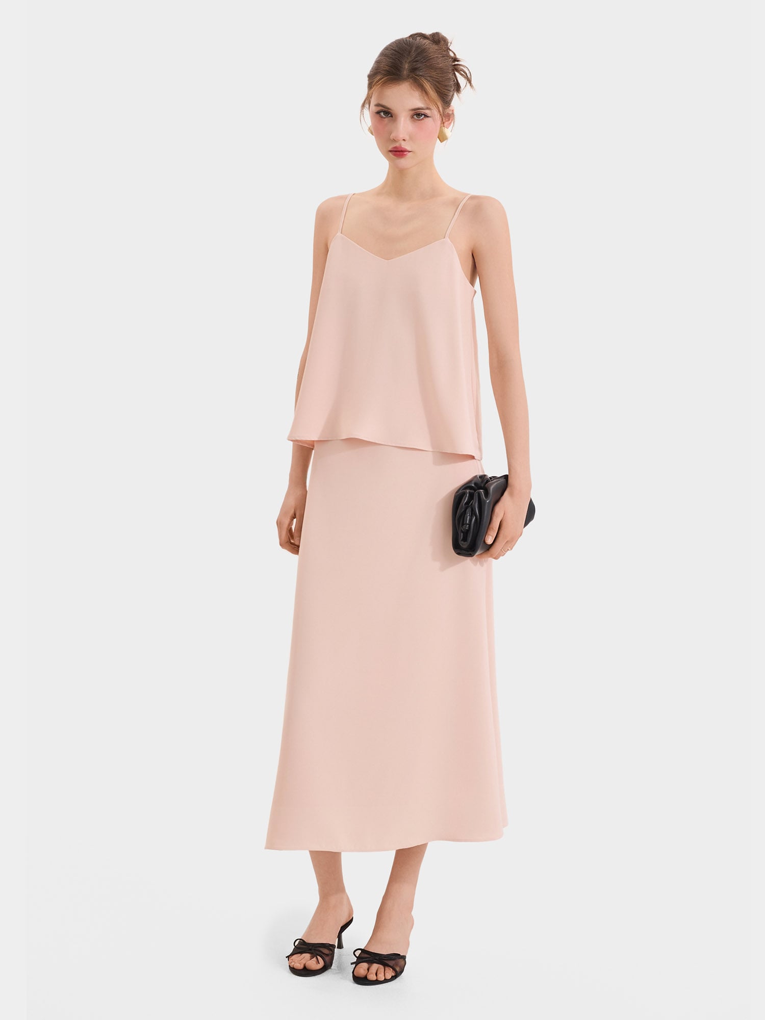 Váy midi trơn form A