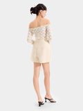  Váy skort xẻ trước phối bèo thắt nơ 