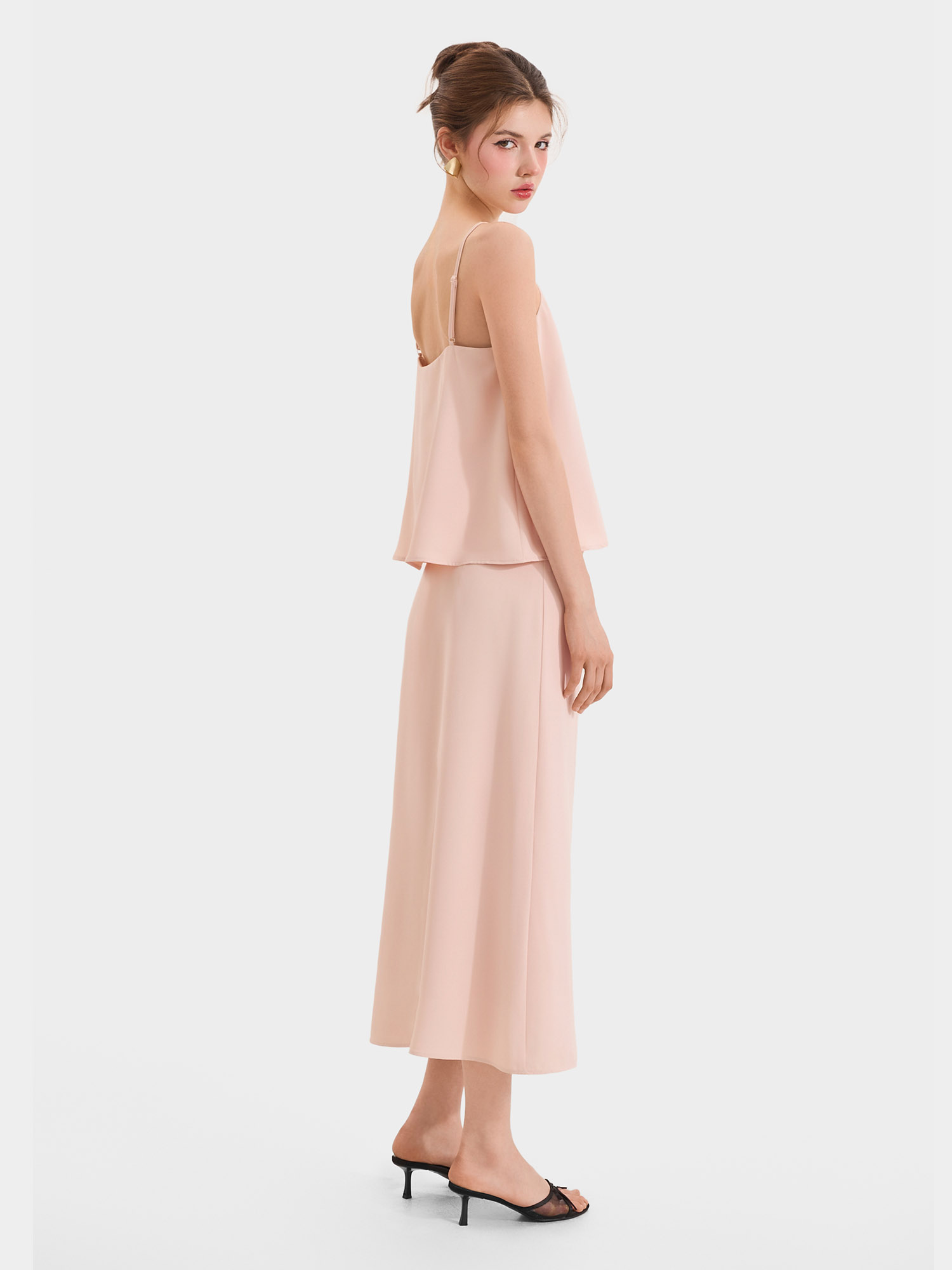 Váy midi trơn form A
