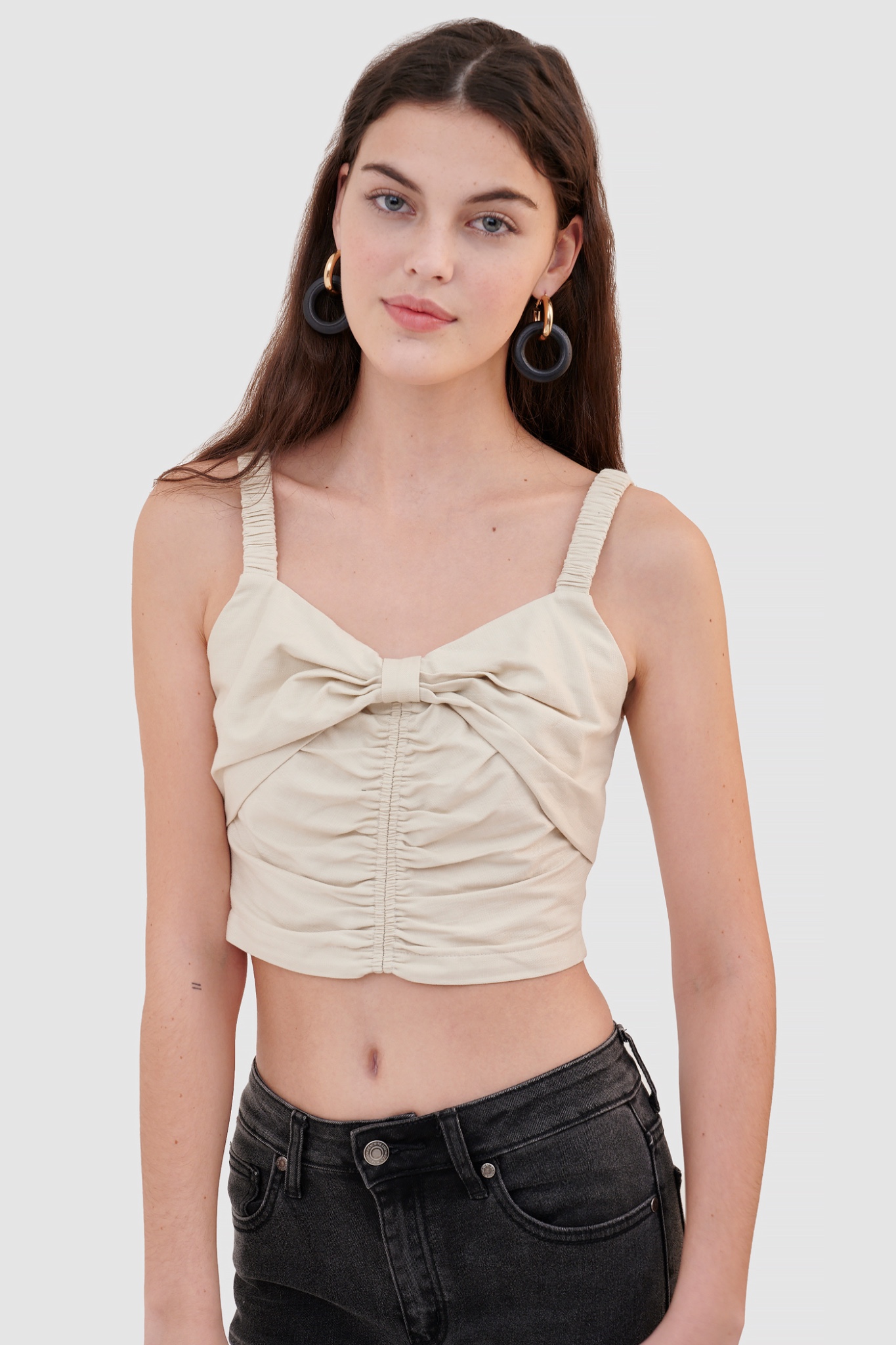 Áo croptop 2 dây smocking lưng