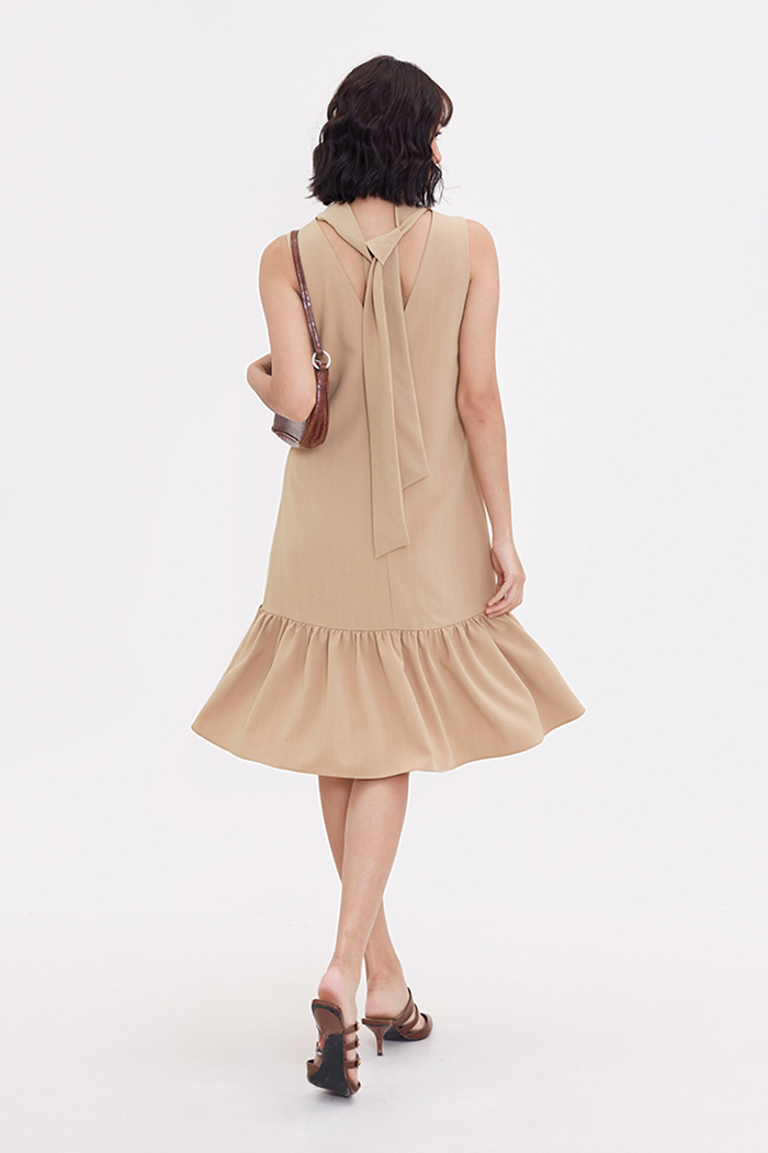 Đầm midi suông nơ sau