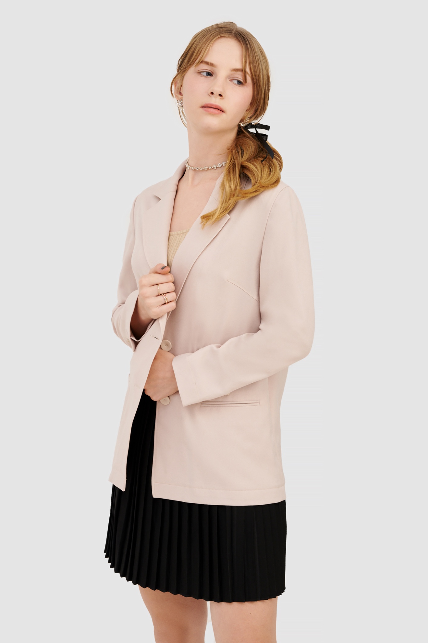 Áo blazer form relaxed basic