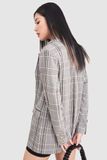  Áo khoác blazer oversized họa tiết ca rô 