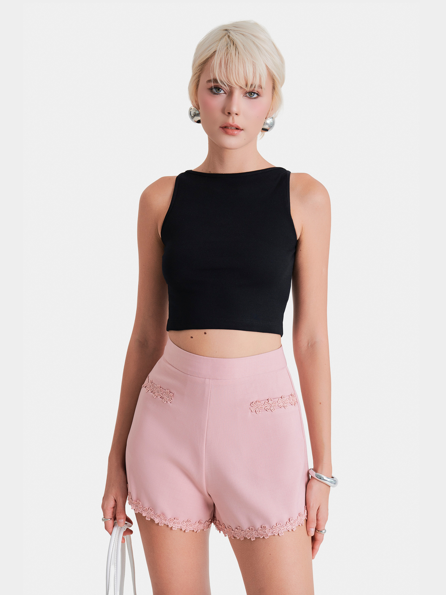 Áo thun crop 3 lỗ cổ thuyền