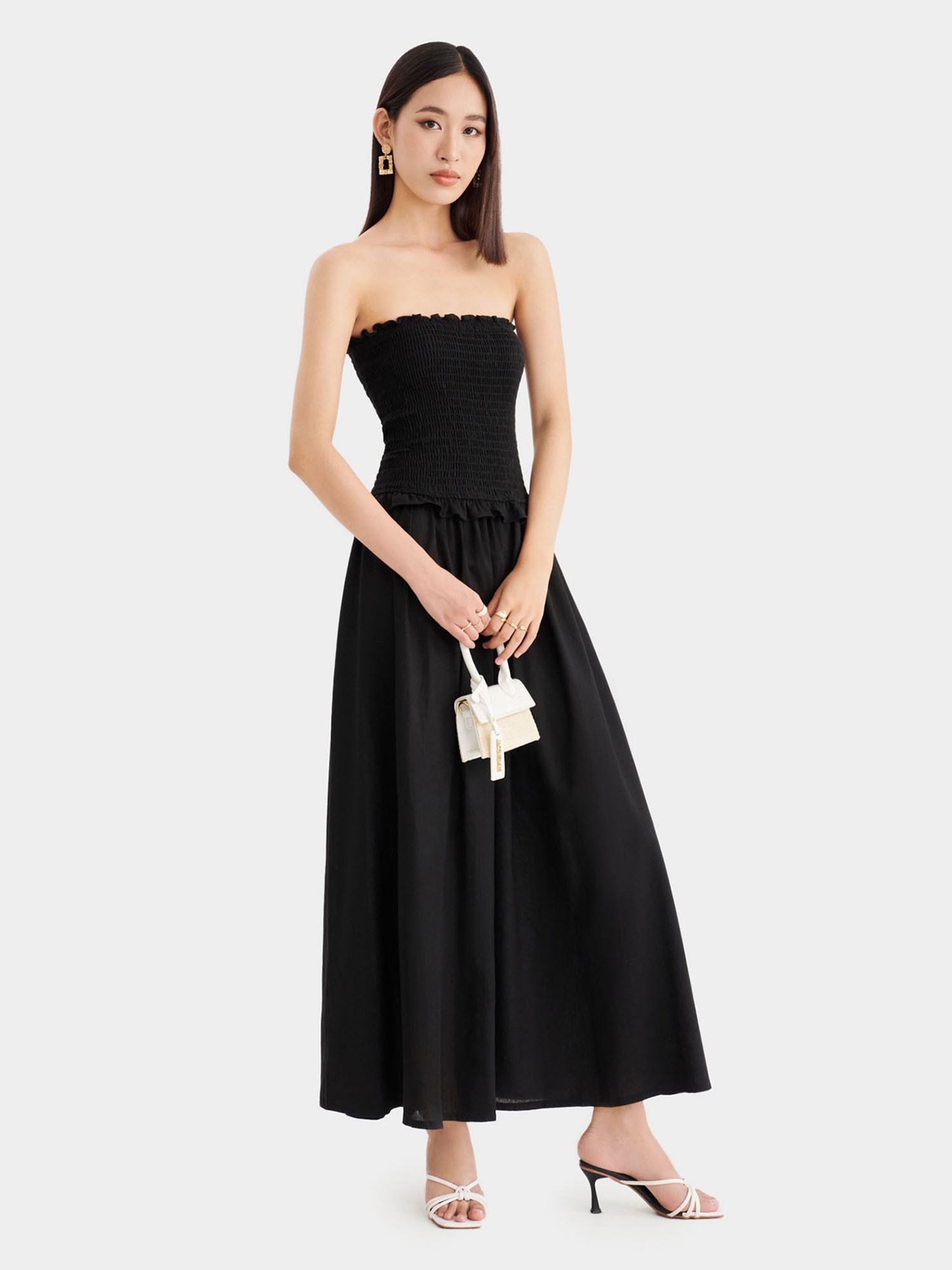  Đầm quây maxi smocking 