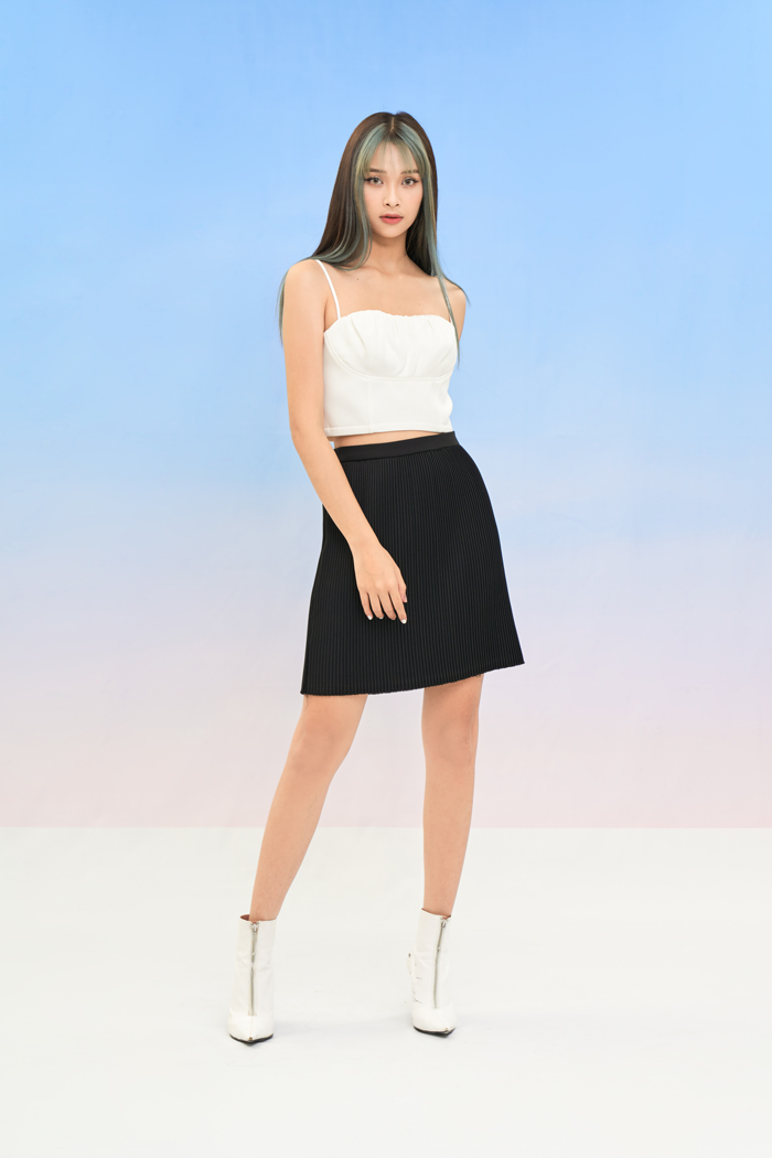 Váy mini dập ly