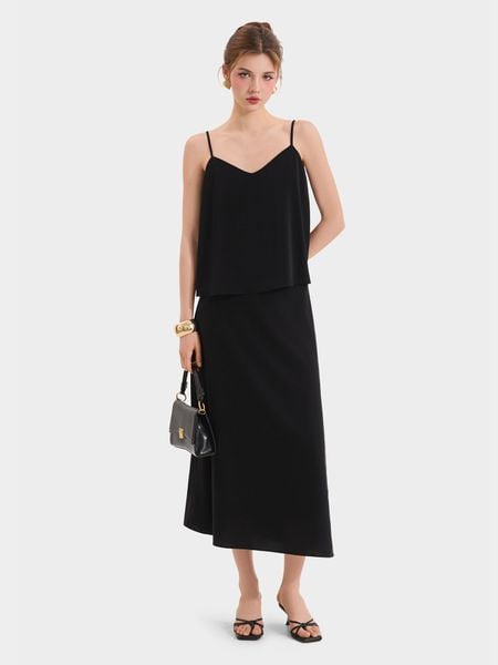  Váy midi trơn form A 