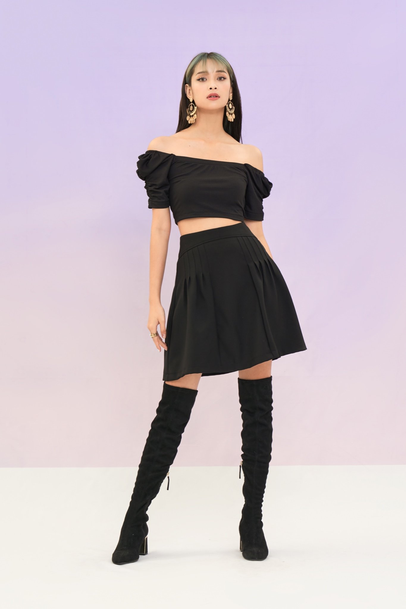 Váy mini nhấn ly phồng