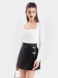  Váy skort tafta xẻ hông đính nơ 