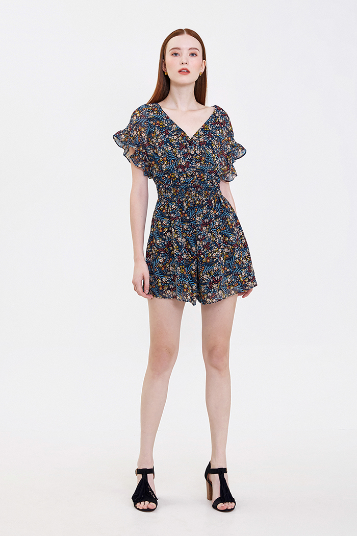 Jumpsuit bèo lưng thun