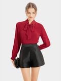  Quần short lưng cao form A túi xéo liền ben 