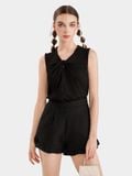  Áo thun sát nách cổ tim xoắn ngực 