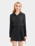  Váy skort xẻ trước phối bèo thắt nơ 