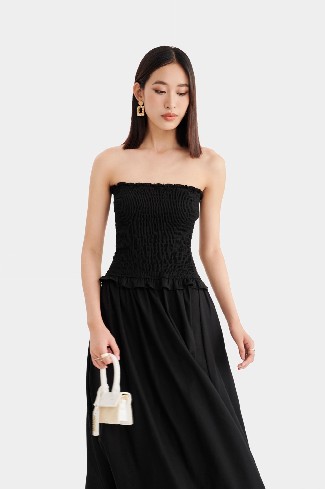 Đầm quây maxi smocking