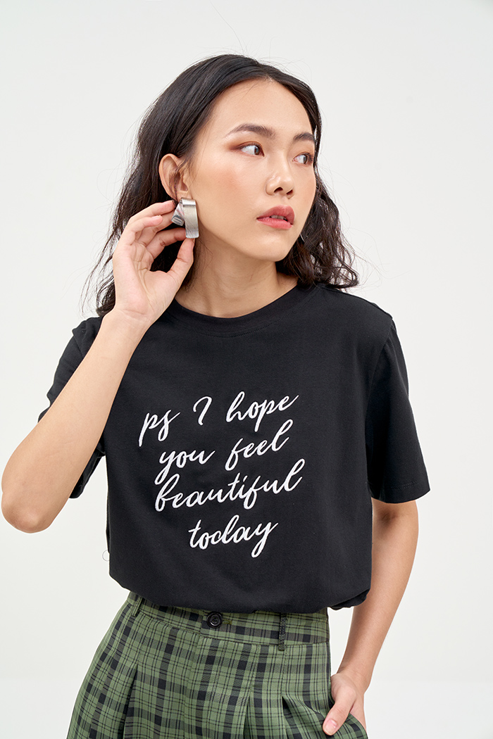 Áo thun thêu ps i hope you