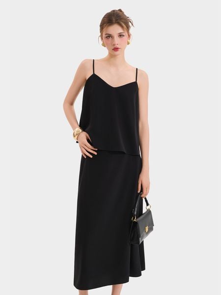  Váy midi trơn form A 