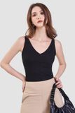  Áo thun knit tanktop cổ tim form ôm 