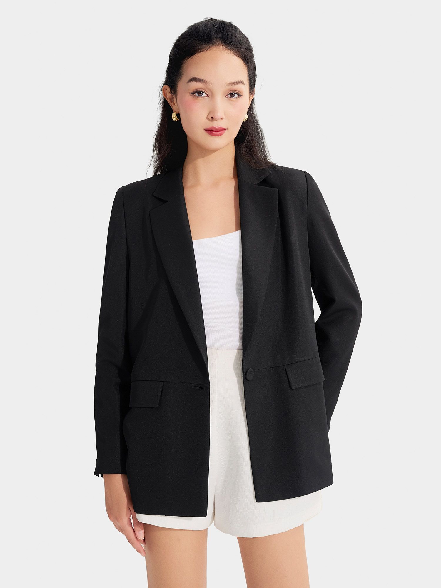  Áo blazer form cơ bản tay dài 2 túi 