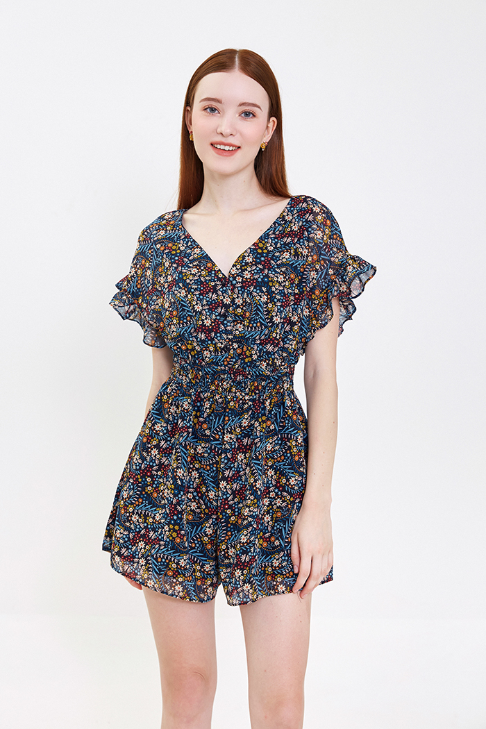 Jumpsuit bèo lưng thun