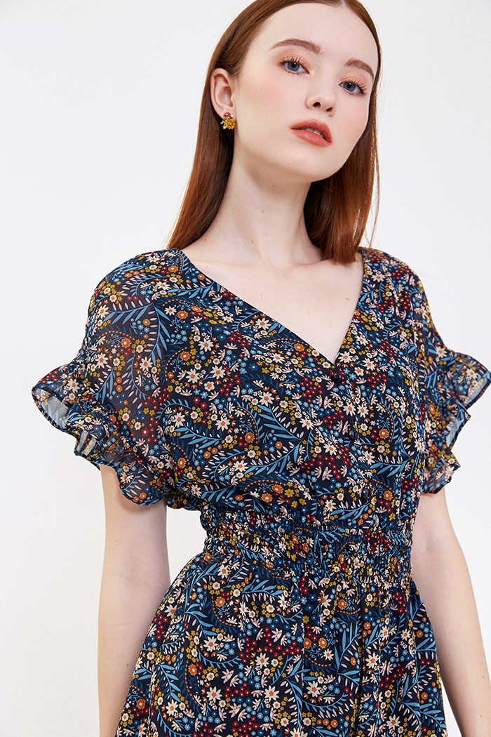 Jumpsuit bèo lưng thun