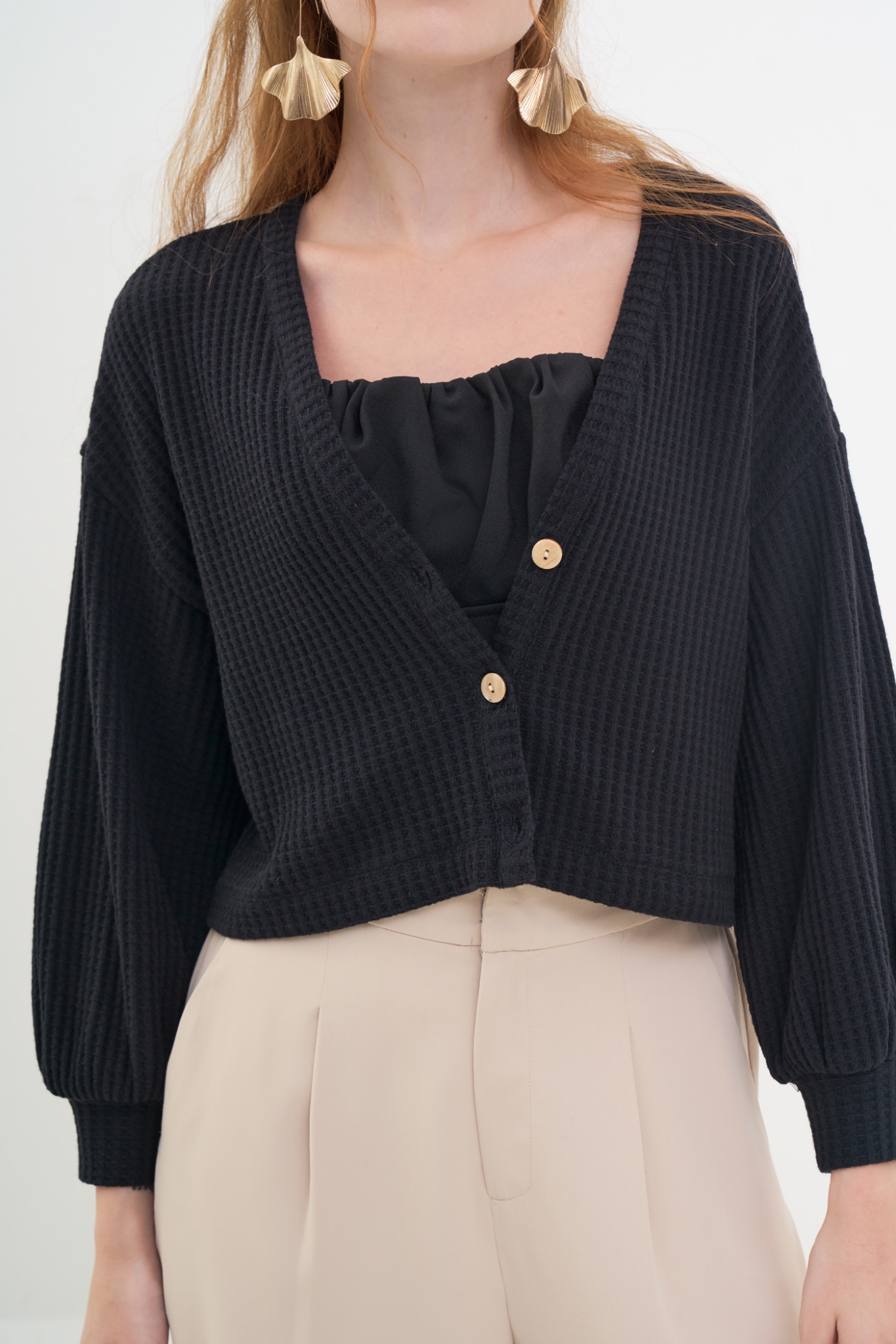 Áo cardigan crop form relax
