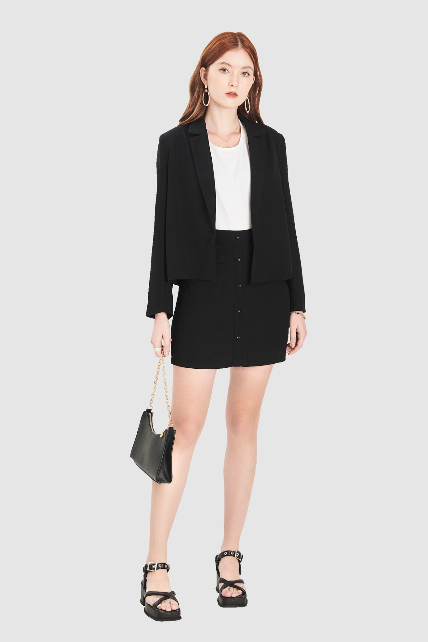 Áo blazer crop cài 1 nút