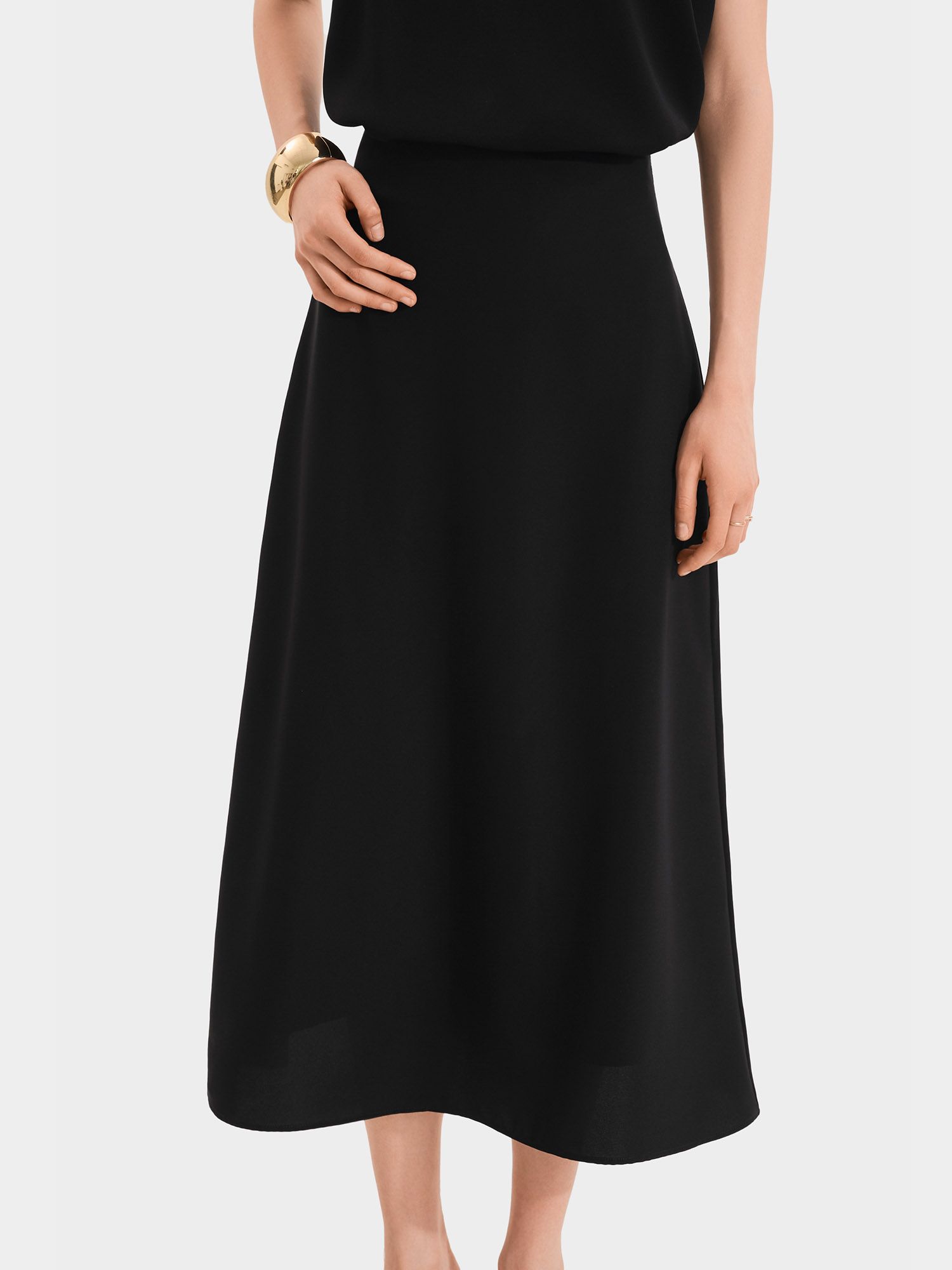  Váy midi trơn form A 