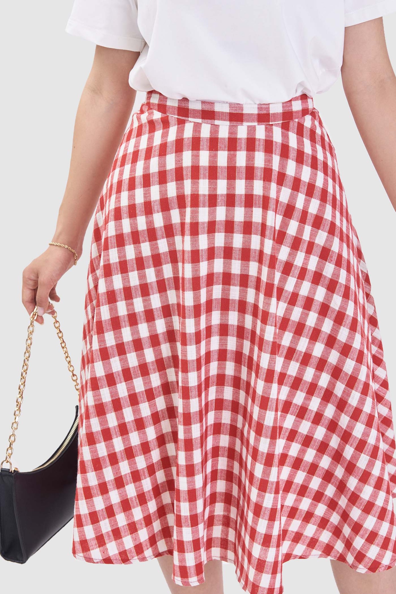 Váy midi họa tiết caro gingham