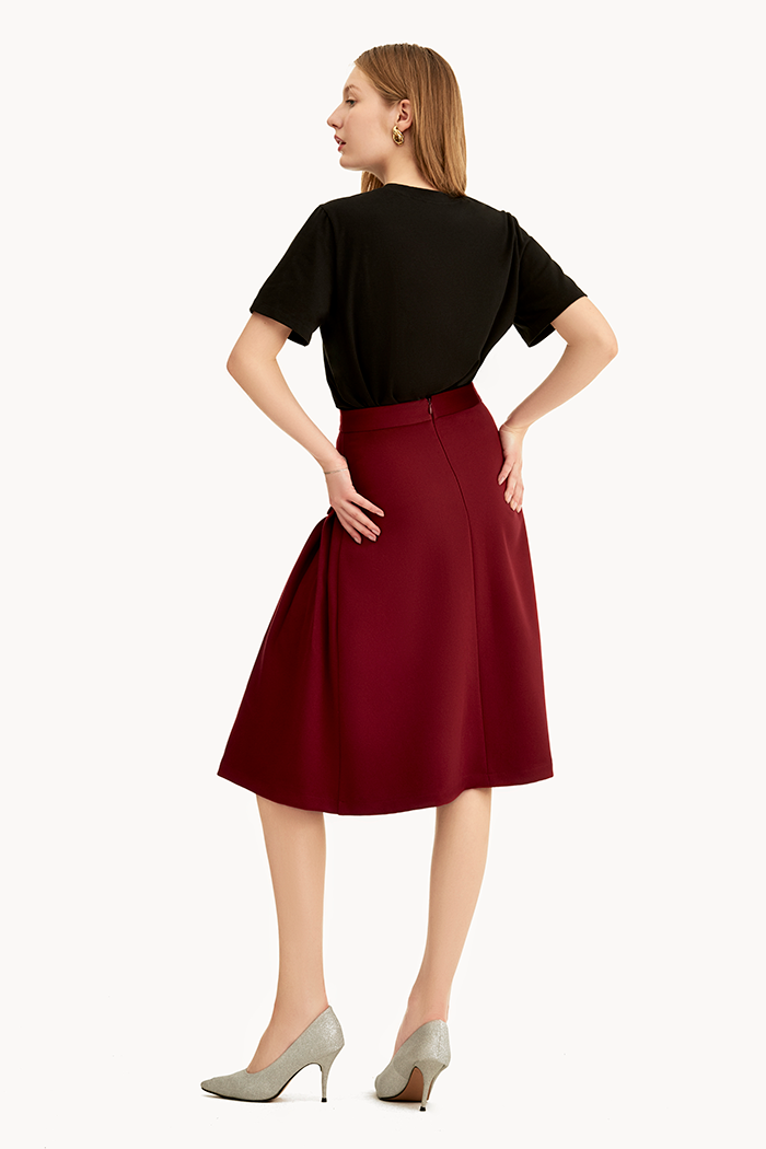 Váy midi xếp li hông
