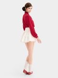  Áo kiểu sơ mi tay dài thắt nơ 