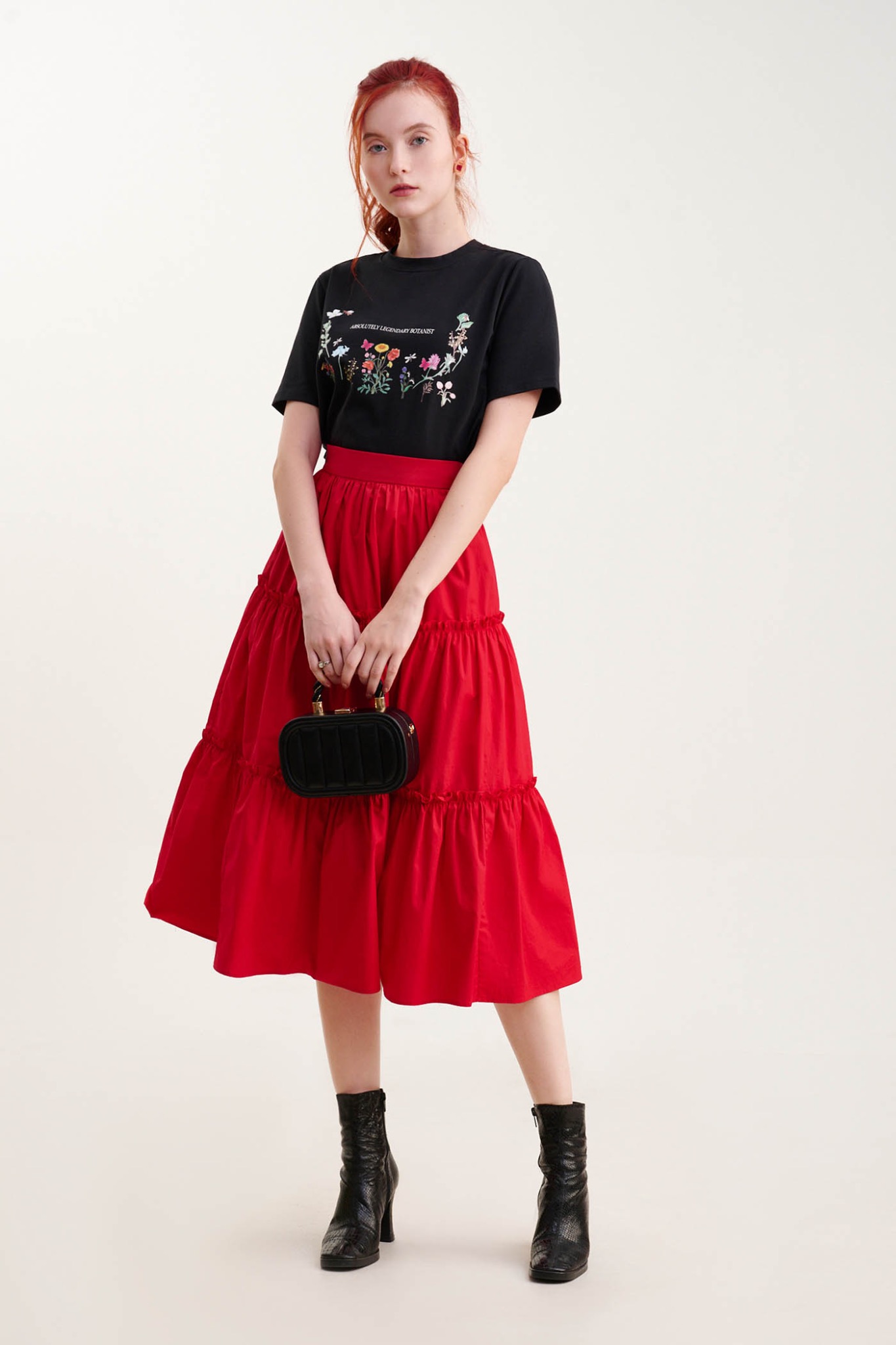 Váy midi cotton 3 tầng