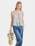 Áo kiểu 2 dây thêu hoa form rộng 