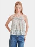  Áo kiểu 2 dây thêu hoa form rộng 