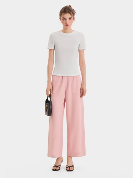  Quần dài ống rộng lưng thun 