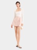  Váy skort xẻ trước phối bèo thắt nơ 