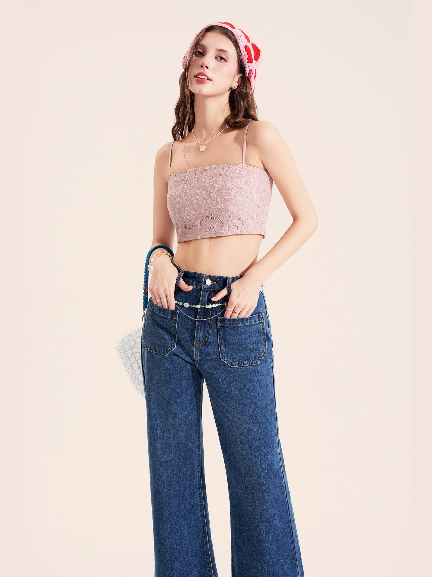  Áo ren 2 dây croptop dây kéo sau 