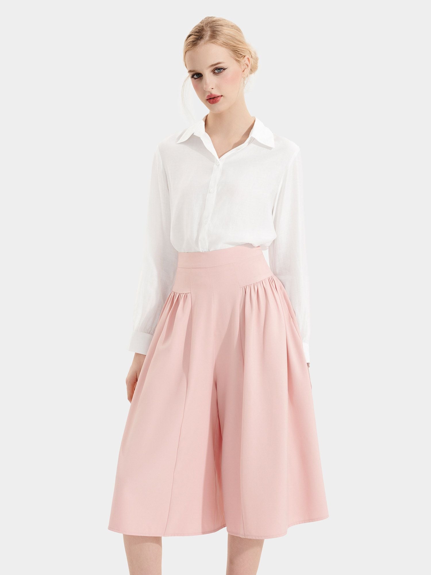  Quần culotte xếp li hông 