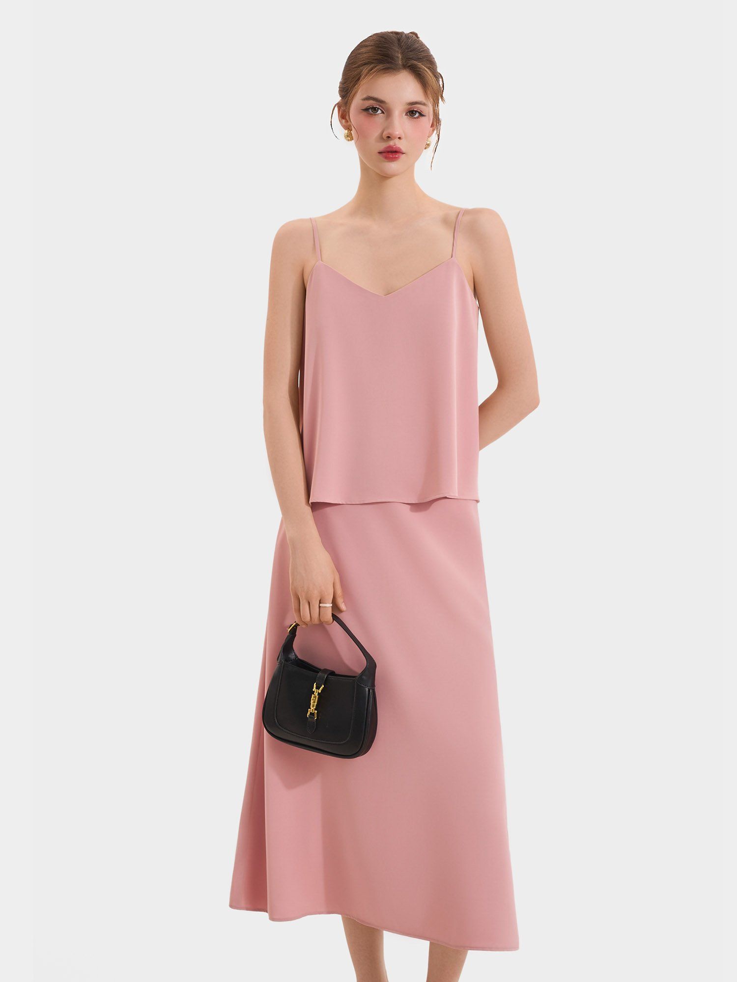  Váy midi trơn form A 