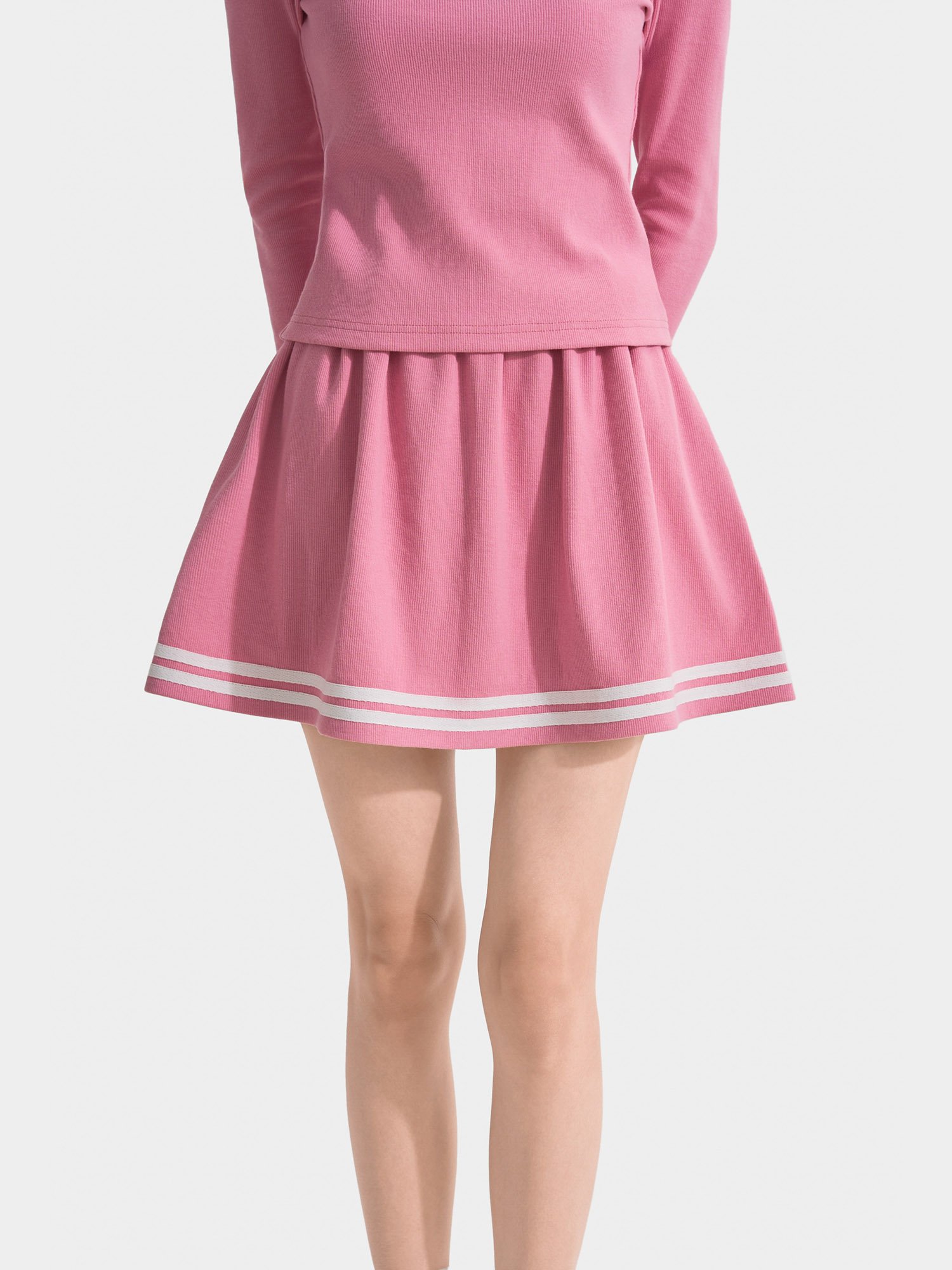 Váy thun mini form A phối viền