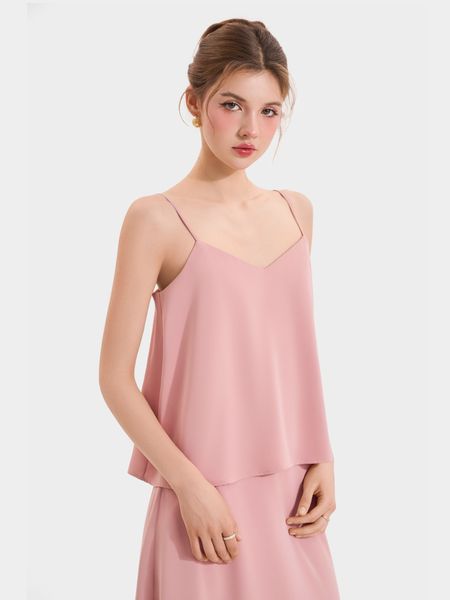  Áo 2 dây cổ tim form rộng cơ bản 